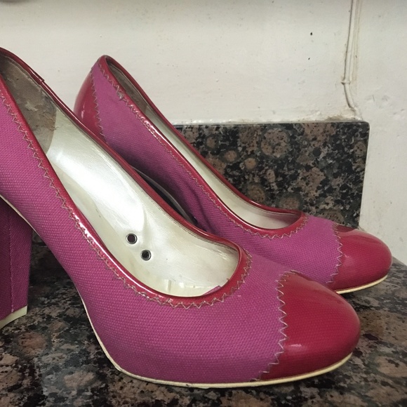 Vintage Theory hot pink shoes mall goth Y2K size 8 - Picture 10 of 11